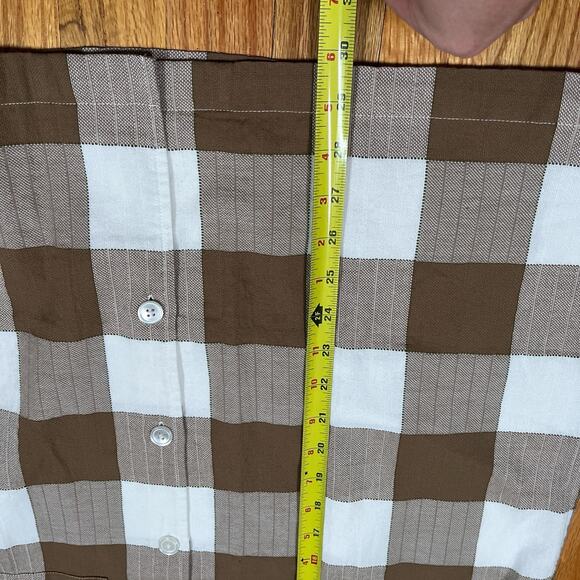 NWT Todd Snyder Oversized Check Relaxed Camp Collar Size Medium Brown New $178 - Picture 7 of 7